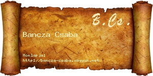 Bancza Csaba névjegykártya